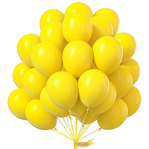 PartyWoo Yellow Balloons, 50 pcs 12 inch Latex Balloons, Yellow Balloo